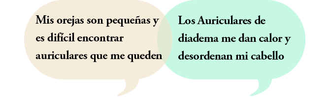 Mis orejas son pequeñas y es difícil encontrar auriculares que me queden | Los Auriculares de diadema me dan calor y desordenan mi cabello